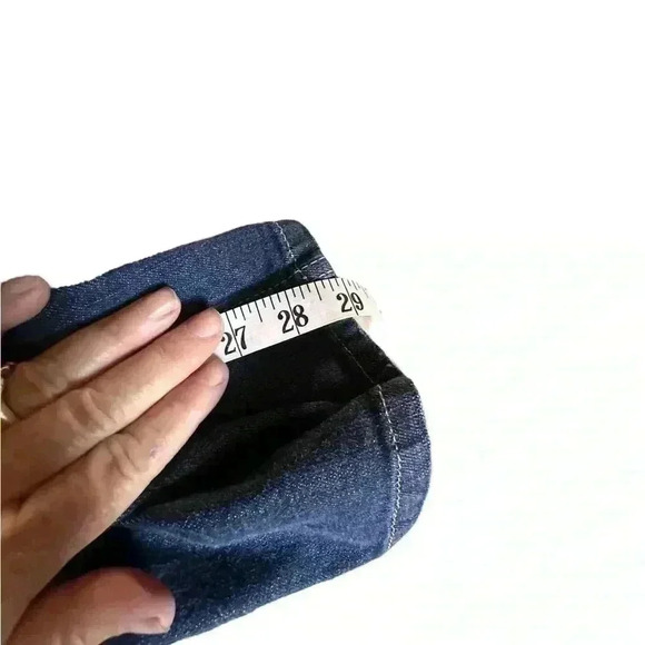 Calvin Klein Size 14 Lean Bootcut jeans.Dark wash.Back flap button pockets. - Picture 12 of 13